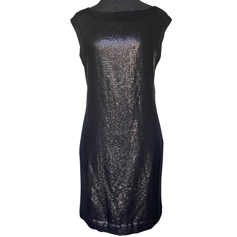 NWT Ann Taylor Black Sequin Sheath Holiday Party Cocktail Dress Size 6